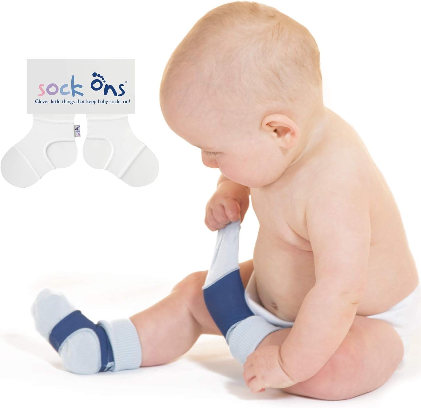 Sock Ons Sokkenhouders voor Baby's - Lichtblauw - 0-6 Maanden