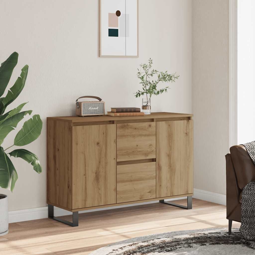 vidaXL Dressoir 101,5x35x70 cm bewerkt hout artisanaal eikenkleurig