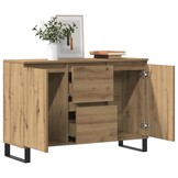 vidaXL Dressoir 101,5x35x70 cm bewerkt hout artisanaal eikenkleurig