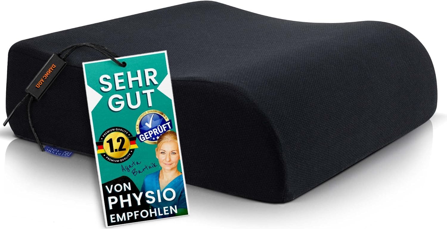 Comfortabele Stoelverhoger Volwassenen - OEKO-TEX hoes - Vormvast, 13 cm dik zitkussen - Perfect voor autostoel, bureaustoel kussen, opstahulp - Premium stoelkussen verhoging - DYNMC YOU - Zwart