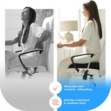 Comfortabele Stoelverhoger Volwassenen - OEKO-TEX hoes - Vormvast, 13 cm dik zitkussen - Perfect voor autostoel, bureaustoel kussen, opstahulp - Premium stoelkussen verhoging - DYNMC YOU - Zwart