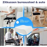 Comfortabele Stoelverhoger Volwassenen - OEKO-TEX hoes - Vormvast, 13 cm dik zitkussen - Perfect voor autostoel, bureaustoel kussen, opstahulp - Premium stoelkussen verhoging - DYNMC YOU - Zwart