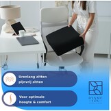 Comfortabele Stoelverhoger Volwassenen - OEKO-TEX hoes - Vormvast, 13 cm dik zitkussen - Perfect voor autostoel, bureaustoel kussen, opstahulp - Premium stoelkussen verhoging - DYNMC YOU - Zwart