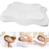 CHxxy Traagschuim kussen, cervisch kussen voor nek- en schouderpijn, ergonomisch contourbed, zacht voor zijslaap, stomach en rug