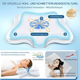 CHxxy Traagschuim kussen, cervisch kussen voor nek- en schouderpijn, ergonomisch contourbed, zacht voor zijslaap, stomach en rug