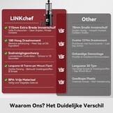 LINKChef Juicer Slow Juicer, sapcentrifuge, groente en fruit, testwinnaar met 115 mm grote, sapcentrifuge voor hele vruchten/groenten, bliksemreiniger, eenvoudige installatie, BPA-vrij, 200 W, zwart