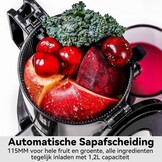 LINKChef Juicer Slow Juicer, sapcentrifuge, groente en fruit, testwinnaar met 115 mm grote, sapcentrifuge voor hele vruchten/groenten, bliksemreiniger, eenvoudige installatie, BPA-vrij, 200 W, zwart
