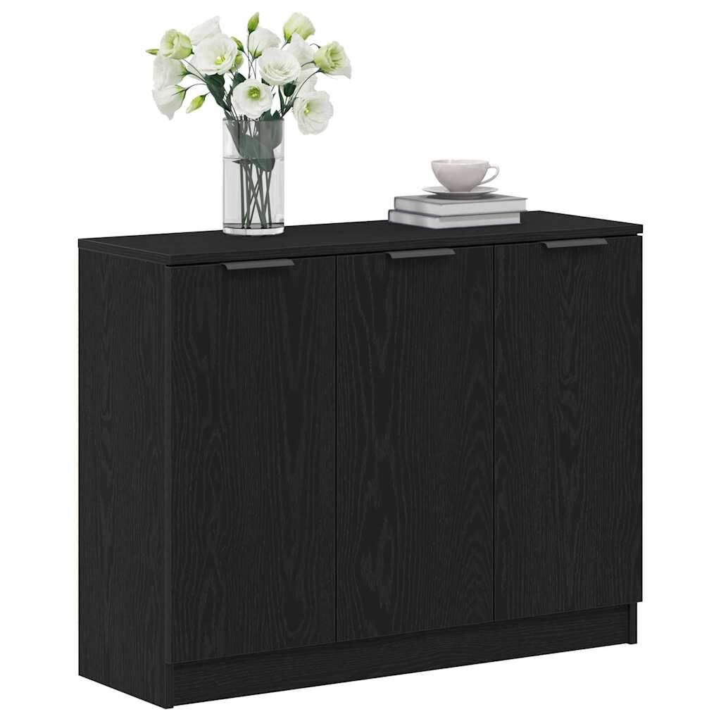 vidaXL Dressoir Zwart 90.5 x 30 x 70 cm Bewerkt hout
