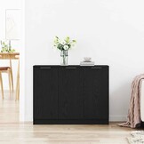 vidaXL Dressoir Zwart 90.5 x 30 x 70 cm Bewerkt hout