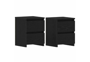 vidaXL Nachtkastje Zwart Eiken 2 stuks - 30x30x40 cm - Bewerkt Hout (34% korting)
