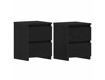 vidaXL Nachtkastje 2 st Zwart Eiken 30 x 30 x 40 cm Bewerkt hout