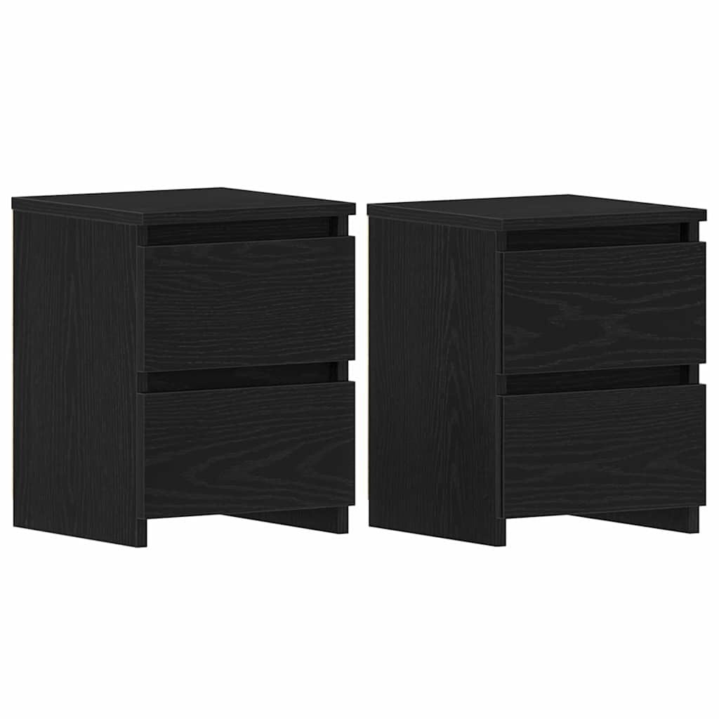 vidaXL Nachtkastje 2 st Zwart Eiken 30 x 30 x 40 cm Bewerkt hout