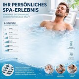 Badkuip, spa-mat, bubbelbad, bubbelmat, whirlpool, badmat met kussen, draagbaar, 6 snelheden, voor thuisontspanning, anti-slip zuignappen