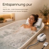 Badkuip, spa-mat, bubbelbad, bubbelmat, whirlpool, badmat met kussen, draagbaar, 6 snelheden, voor thuisontspanning, anti-slip zuignappen