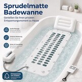 Badkuip, spa-mat, bubbelbad, bubbelmat, whirlpool, badmat met kussen, draagbaar, 6 snelheden, voor thuisontspanning, anti-slip zuignappen