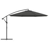 vidaXL Zweefparasol met aluminium paal 350 cm antracietkleurig