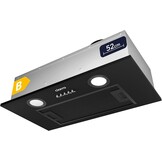 CIARRA CBCB5913A Geïntegreerde afzuigkap 52cm Zwart Ingebouwde Luifel Hood LED Licht 3 Snelheden Onderkast Extractor Fan