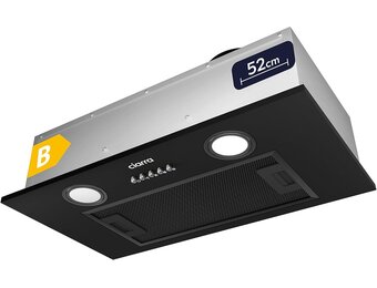 CIARRA CBCB5913A Geïntegreerde afzuigkap 52cm Zwart Ingebouwde Luifel Hood LED Licht 3 Snelheden Onderkast Extractor Fan