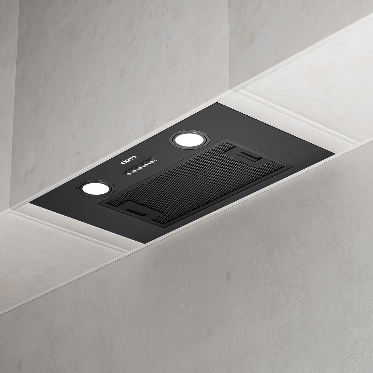 CIARRA CBCB5913A Geïntegreerde afzuigkap 52cm Zwart Ingebouwde Luifel Hood LED Licht 3 Snelheden Onderkast Extractor Fan