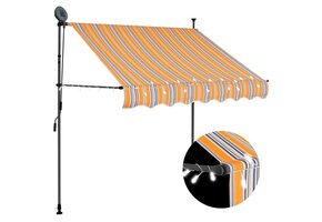 Uittrekbare Luifel Handmatig LED Geel/Blauw 100cm - 46% Korting