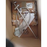 OFFO Regen Douche Zonder Montageset, Chroom, Hoogteverstelbaar en 1,6 m Kinkvrije Doucheslang, Douchesysteem voor de Douche met Engelse Handleiding, 30 x 30 cm Vierkante RVS Doucheset