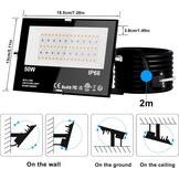 Taptoron 50W LED Breedstraler RGB - 4 Stuks - IP66 Waterdicht - 5700K Koud Wit - Bluetooth App Besturing