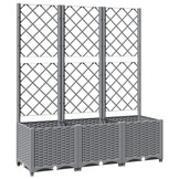 vidaXL Plantenbak met latwerk 120x40x136 cm polypropeen lichtgrijs