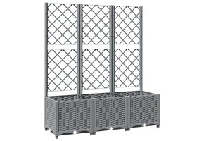 Plantenbak met Latwerk Lichtgrijs 120x40x136 cm - 41% Korting