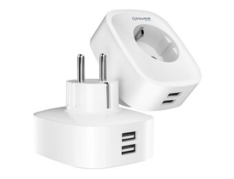 Slimme WiFi Stopcontacten (2 stuks) met USB & Stroommeting - 16A