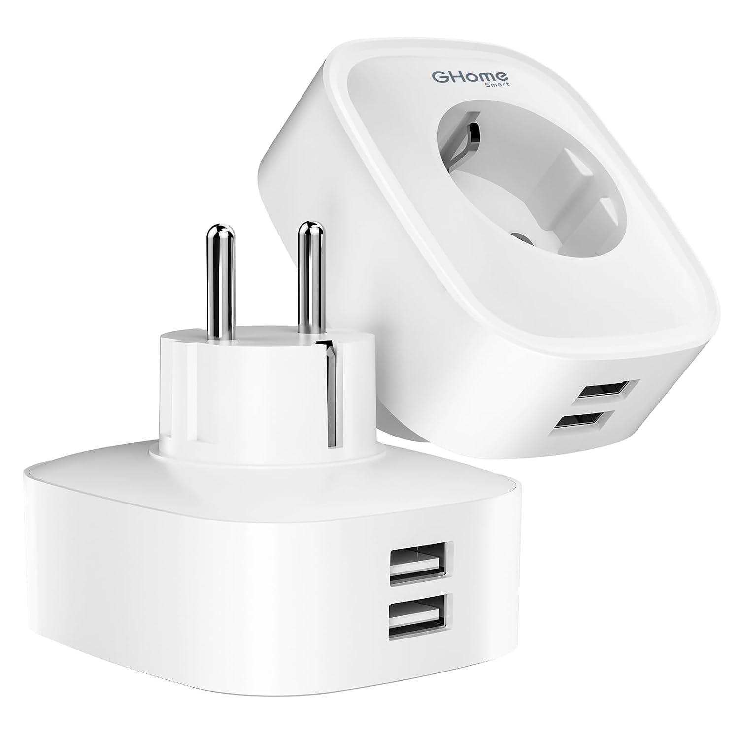 Slimme WiFi Stopcontacten (2 stuks) met USB & Stroommeting - 16A