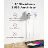 Slimme WiFi Stopcontacten (2 stuks) met USB & Stroommeting - 16A