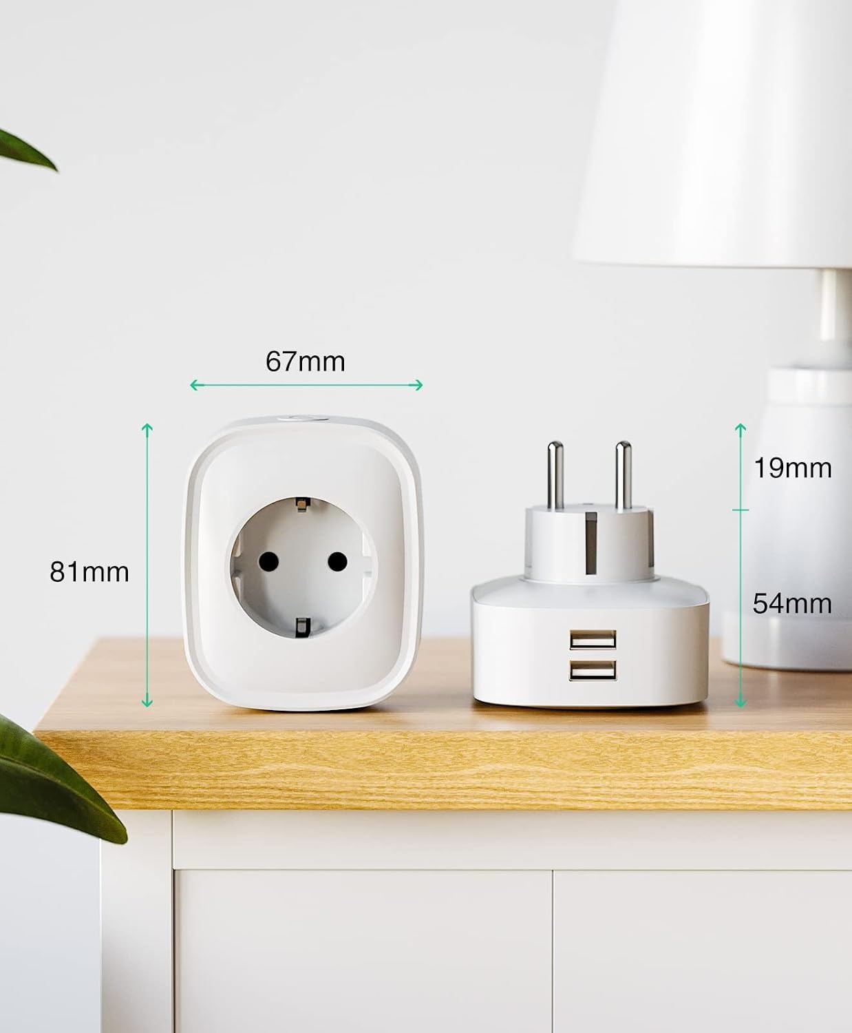 Slimme WiFi Stopcontacten (2 stuks) met USB & Stroommeting - 16A