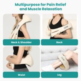 Shiatsu Massagekussen Nek & Schouder - Beige - 34% Korting