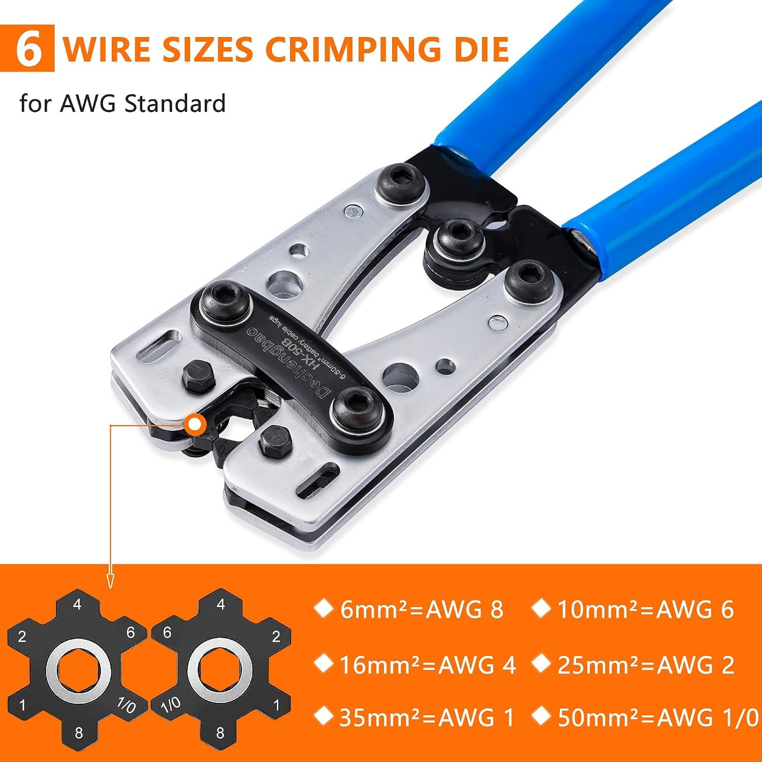 Krimptang HX-50B voor Accukabelschoenen - 6-50 mm² | 33% Korting