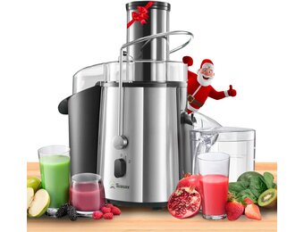 Juicer Groente en Fruit - High Powered (850 W) met 2 snelheden - Centrifugaal sinaasappel en citrusvruchten Juicer Machine voor Fruit en Groenten Brede opening (75 mm), Antislip Basis