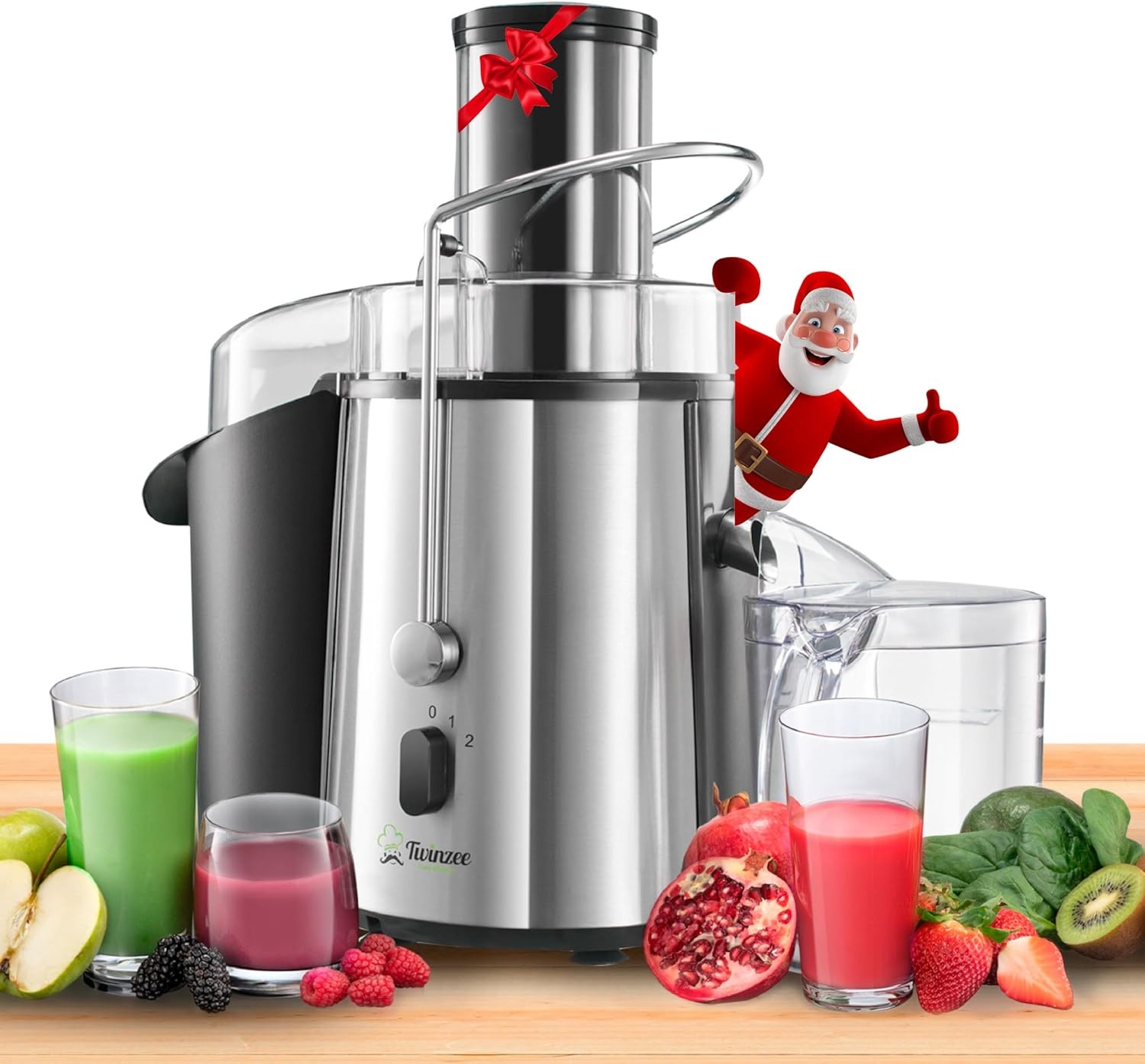 Juicer Groente en Fruit - High Powered (850 W) met 2 snelheden - Centrifugaal sinaasappel en citrusvruchten Juicer Machine voor Fruit en Groenten Brede opening (75 mm), Antislip Basis