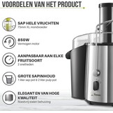 Juicer Groente en Fruit - High Powered (850 W) met 2 snelheden - Centrifugaal sinaasappel en citrusvruchten Juicer Machine voor Fruit en Groenten Brede opening (75 mm), Antislip Basis