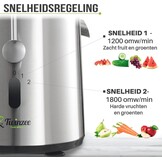 Juicer Groente en Fruit - High Powered (850 W) met 2 snelheden - Centrifugaal sinaasappel en citrusvruchten Juicer Machine voor Fruit en Groenten Brede opening (75 mm), Antislip Basis