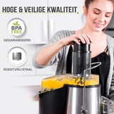 Juicer Groente en Fruit - High Powered (850 W) met 2 snelheden - Centrifugaal sinaasappel en citrusvruchten Juicer Machine voor Fruit en Groenten Brede opening (75 mm), Antislip Basis
