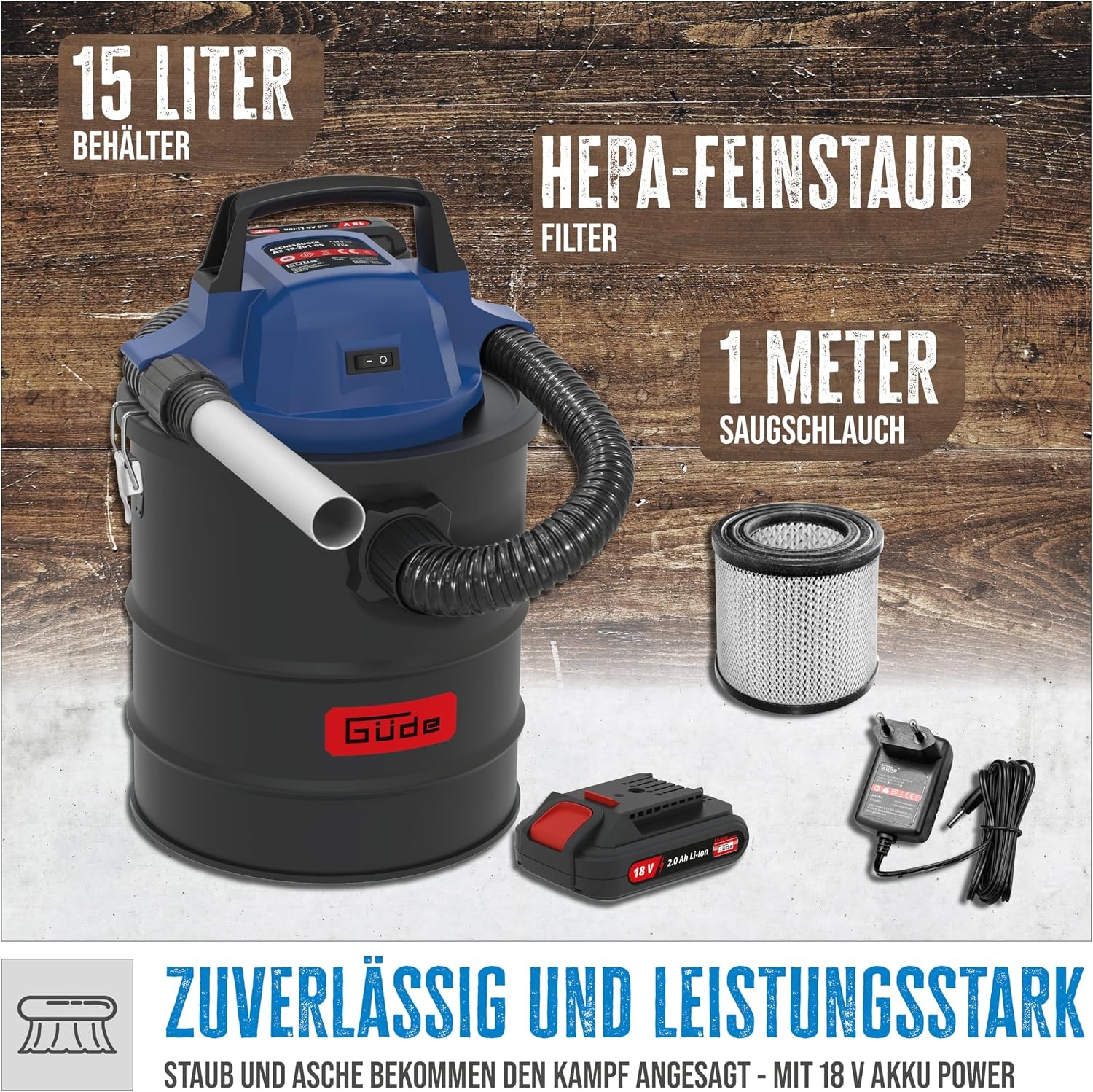 Accu Aszuiger AS 18-201-05: 18V, 15L, HEPA Filter - 54% Korting!