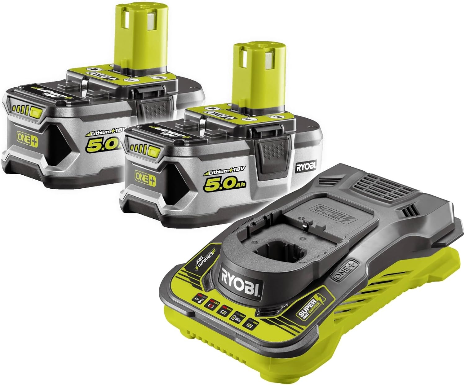 Accu Set 18V 5.0 Ah (2 stuks) met Snellader - 35% Korting