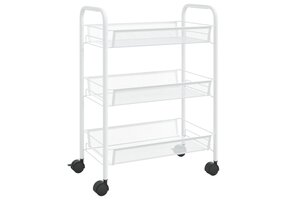 vidaXL Keukentrolley 3-laags Wit 46x26x64 cm - 39% Korting