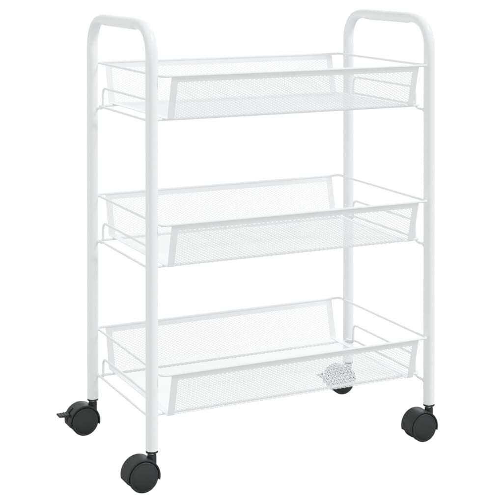 vidaXL Keukentrolley 3-laags Wit 46x26x64 cm IJzer - 33% Korting
