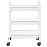 vidaXL Keukentrolley 3-laags Wit 46x26x64 cm IJzer - 33% Korting