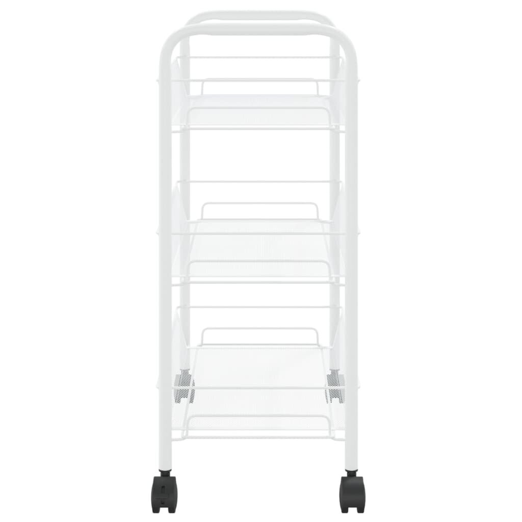 vidaXL Keukentrolley 3-laags Wit 46x26x64 cm IJzer - 33% Korting