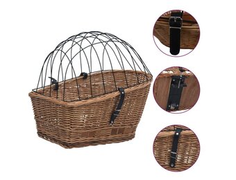 vidaXL Fietsmand Bagagedrager 55x31x36cm Natuurlijk Wilgenhout 34% Korting