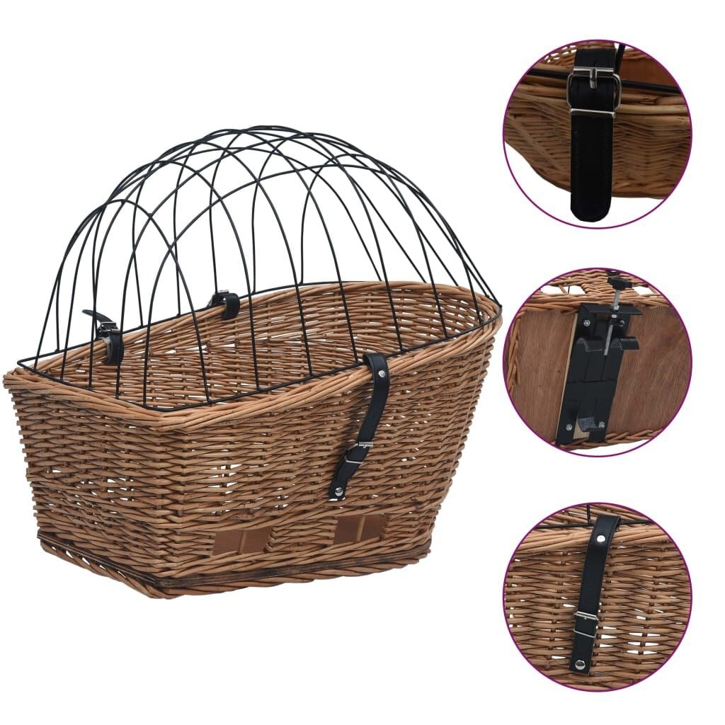 vidaXL Fietsmand Bagagedrager 55x31x36cm Natuurlijk Wilgenhout 34% Korting