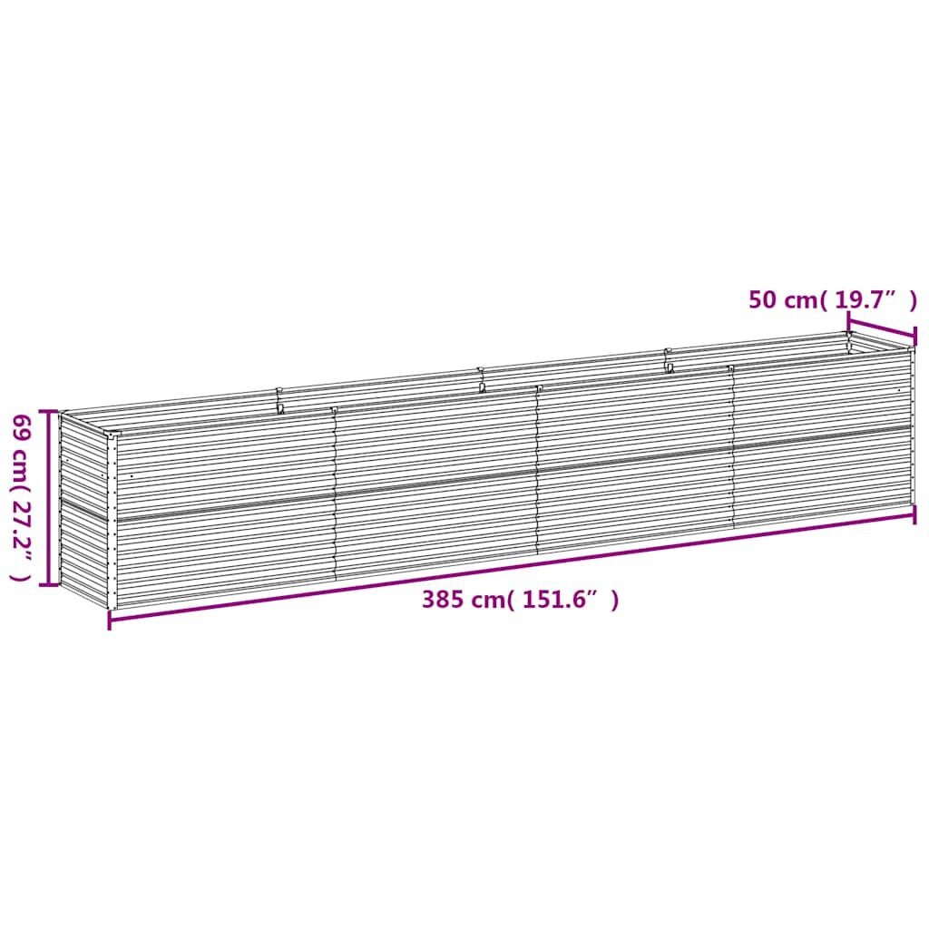 Verhoogde Plantenbak Cortenstaal 385x50x69 cm - 54% Korting