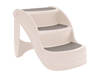 Hondentrap 3 treden crèmekleur 50x38x38 cm Kunststof - 34% Korting!
