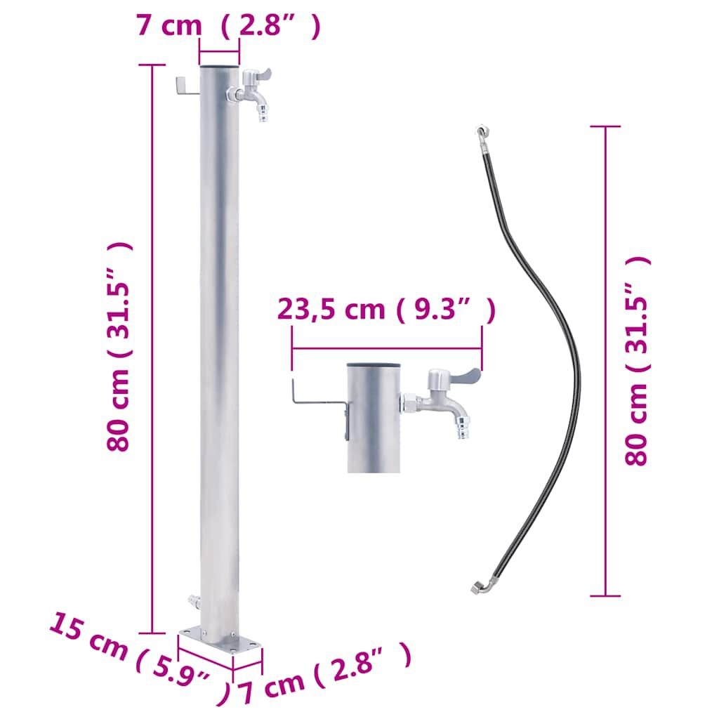 VidaXL Waterzuil RVS 80cm - 34% Korting